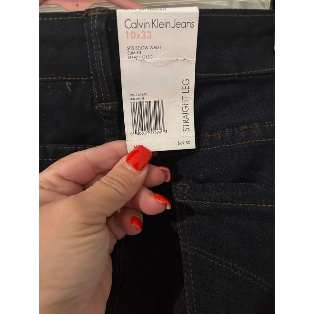 Calvin Klein Jeans Straight‎ Leg Slim Fit Dark Wash Denim Jeans 30x33